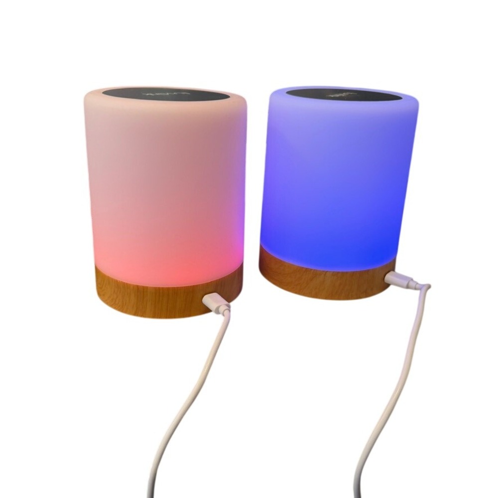 LuvLink Friendship Lamp Set White Wood Long Distance Family Connection Gift